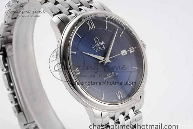 0716 De Ville SS DIWF 1:1 Best Edition Deep Blue Dial SS Markers on SS Bracelet MIYOTA TravelReady 7849